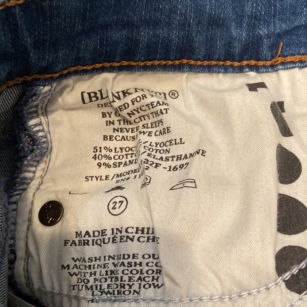 Blank NYC Fancy That Ruffle Raw Hem Distressed Jeans - Picture 5 of 5